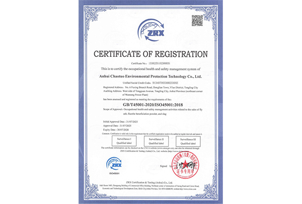 职业健康管理体系证书（英文）